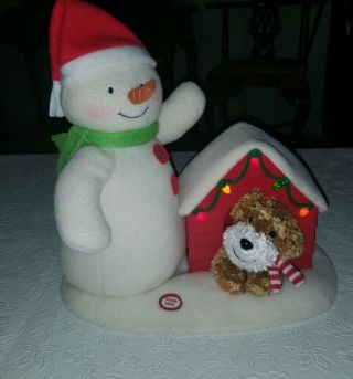 Hallmark 2011 Christmas Snowman & Cute Dog Singing " Deck The Halls " Light Up