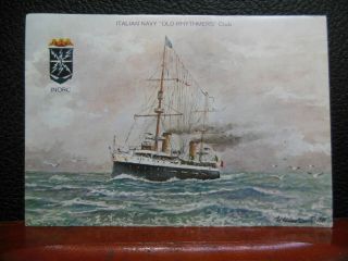 I7lmr Italy 1981 Qsl Card Painting Of Ship Marconi To Test Radio At Sea