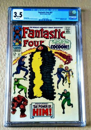 Fantastic Four 67 Cgc 3.  5 1st Appearance Of Adam Warlock Key Silver Age Issue