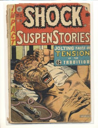 Shock Suspenstories 12 " Monkey” Anti - Drug Cover/story Poor Cond.  Missing Cf