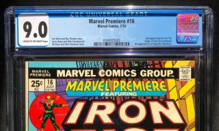 Marvel Premiere 16 CGC 9.  0 VF/NM (1974) 2nd appearance Iron Fist 3
