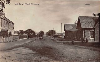 Penicuik,  Scotland,  Edinburgh Road,  Homes,  Car,  Real Photo Pc C 1910 - 20