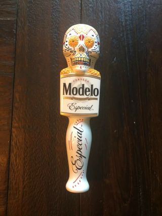 Euc Modelo Especial Cerveza Day Of The Dead Tap Handle Sugar Skull 10” Ship
