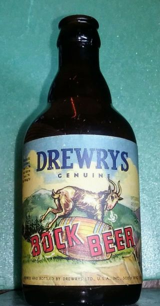 Drewrys Bock Beer Steinie Bottle,  Drewrys Inc. ,  South Bend,  In.  Irtp