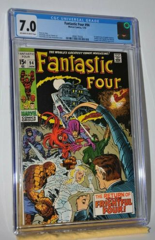 Marvel Comics The Fantastic Four 94 Jan.  1970 Cgc 7.  0 Frightful Four Appearance