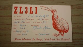 Old Ham Qsl Radio Card,  1956 Te Kinga West Coast Zealand,  Zl3li