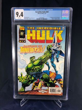 Incredible Hulk 449 Cgc 9.  4,  Marvel Comics 1st Thunderbolts - Movie Announced