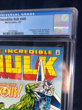 Incredible Hulk 449 CGC 9.  4,  Marvel Comics 1st Thunderbolts - MOVIE ANNOUNCED 3