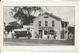 B&w Burrville General Store,  Texaco Gas Station W/ Clock Face Pump Burrville,  (ct)