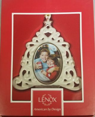 Lenox Christmas Tree With Star Picture Frame Christmas Tree Ornament - 5 1/4 "