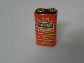 Vintage Eveready Energizer 9 Volt Transistor Radio And Elec Instruments Battery