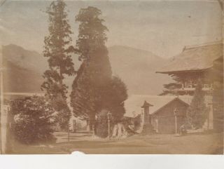 Rare Old Photo Ethnic Tinted Asia Japan Scenery Building Circa 1890s F5