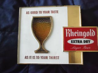 Rheingold Extra Dry Lighted Beer Sign Bubbling Glass