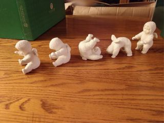 Snowbabies Dept 56 " Tumbling In The Snow " Set Of 5 7957 - 0 W/ Box