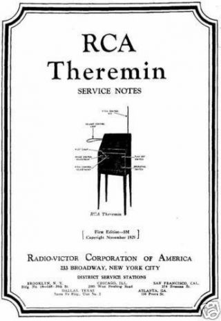 RCA Theremin Schematic & Service Notes 1930 ' s Vintage CD ROM 2