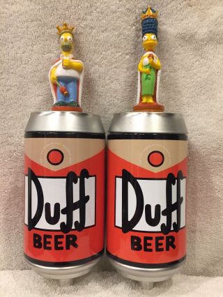 2 Duff Beer Custom Keg Tap Handles Marge,  Homer Simpson Man Cave Father 