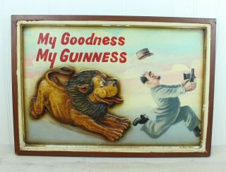 My Goodness My Guinness Vintage 3d Wooden Guinness Beer Poster Pub Sign Lion