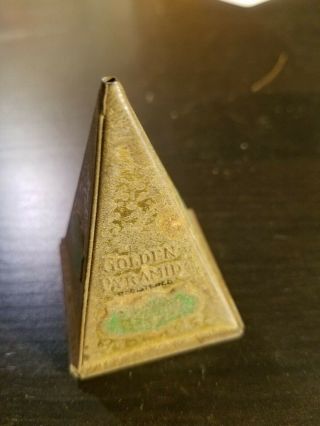 Gramophone Phonograph Needle Tin,  Golden Pyramid