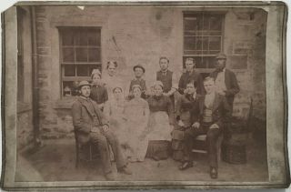 Mounted Photo - Group Of Workers Outside (cheeky Man With Hands At Woman 