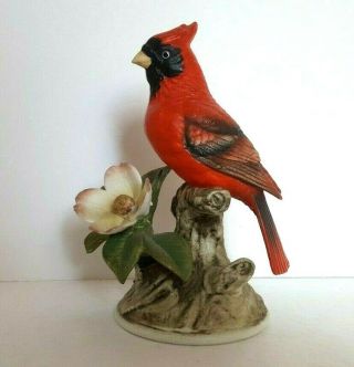 Andrea By Sadek Cardinal (8627) Ceramic Bird Figurine Collectible Gloss Finish