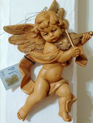 Fontanini By Roman Set Of 2 Angel / Cherub Ornaments Made Italy 1 Has Tag 1984