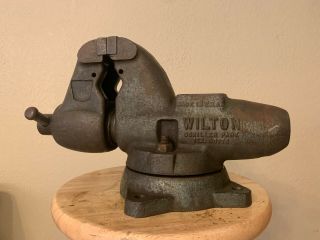Vintage Wilton Bullet Vise 3 - 1/2 " - Swivel Base - Flat Jaws & Pipe Jaws