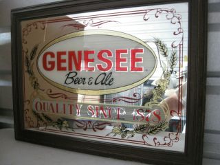 Vintage Genesee Beer On Tap Bar Sign Mirror 2
