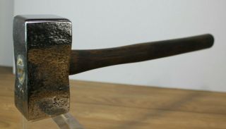 Vintage 4 Lb Pound Hand Forge Blacksmith Hammer Flat Head Refinished Handle