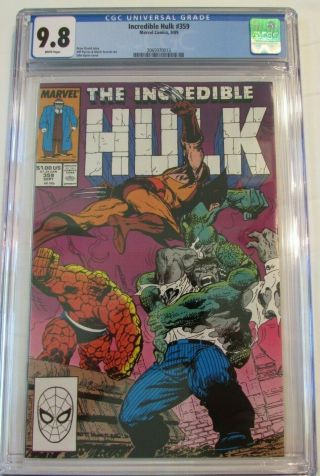 Incredible Hulk 359 (1989) John Byrne Cover Wolverine & Thing App Cgc 9.  8 U317