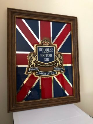 Boodles British Gin Imported Bottled In England Bar Mirror Sign