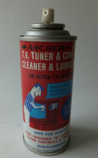 Vintage Archer Tv Tuner & Control Cleaner & Lubricant Spray Can Radio Shack