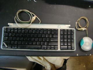 Vintage 1999 Apple Computer Usb Keyboard & Mouse M2452 M4848 Aqua Blue Imac