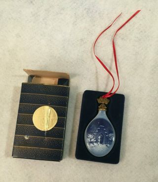 Vtg Bing & Grondahl B&g Silent Night Holy Night 1986 Christmas Ceramic Ornament