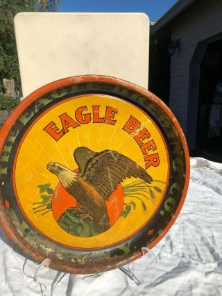Eagle Beer Tray,  Eagle Brewing Co.  Utica,  N.  Y.  13 "
