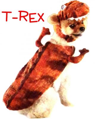 Halloween Plush Tyrannosaurus T - Rex Dinosaur Pet Costume For Small Dog Or Cat