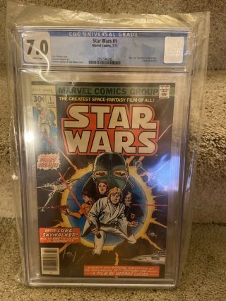Star Wars 1 Marvel Comics 1977 Cgc 7.  0 White Pages