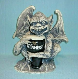 Guinness Draught Beer Bar Advertising Plastic Gargoyle Figurine With Pint Glass