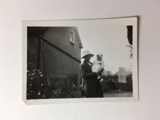Vintage Real Photograph / Postcard - E - Lady With A Baby In Garden