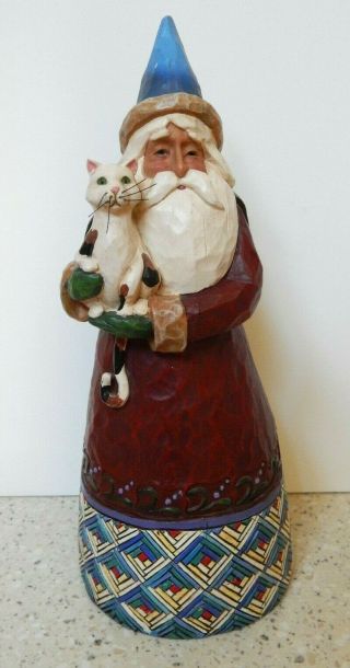 Jim Shore Heartwood Creek Santa With Cat - 2002