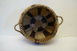 8mabx Ethnic Hand Woven Basket With Handles,  8 1/2 X 4 3/4 "