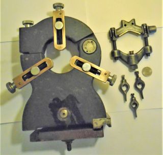 Vintage Steady Rest For Monarch 10ee & 1 Adjustable Dog Clamp & 3 Straight Dogs