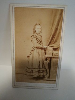Cdv Carte De Visite Of A Young Victorian Girl,  W.  Hart Birmingham
