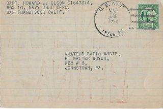 1948 W0MCF/C1 Shanghai China QSL radio card 2