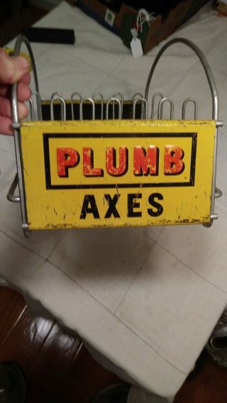 Rare Vintage Plumb Axes Store Counter Top Display 2 Sided Advertising 2