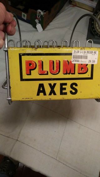 Rare Vintage Plumb Axes Store Counter Top Display 2 Sided Advertising 3