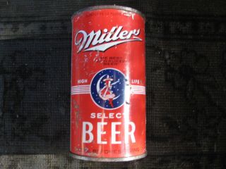 Miller Flat Top Beer Can.  Milwaukee,  Wisconsin Opening Instructions