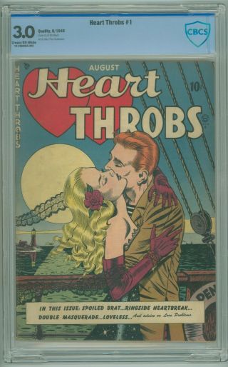 Heart Throbs 1 Cbcs 3.  0 Gd/vg Good Girl Art Gga Bill Ward 1949 Quality Comics