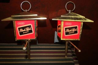 2 Vintage Carling Black Label Beer Sign Lights Wall Sconce Set Lamps Fast Shipng
