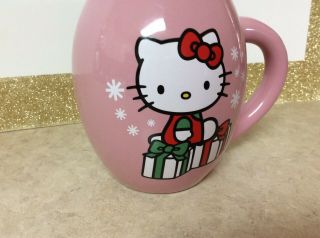 Hello Kitty Happy Holidays Oval Pink Ceramic Cup Mug Vandor Sanrio 2013 3