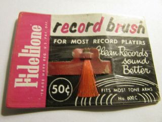Vintage Fidelitone Record Brush Nos Fits Most Tonearms With Instructions